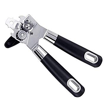 Premium Can Opener, Manual Can Opener, Portable Stainless Steel Sharp Blade, Smooth Edge, Gear-driven Manual Bottle Opener with Soft-grip Knob and Ergonomic Non-slip Handles,by Fairsoph