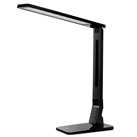 Etekcity LED Desk Lamp, 4 Lighting Modes and 5 Brightness Settings, with Touch Control, Flexible Arm, 1-Hour Auto Timer and 5V/1.5A USB Charging Port, Black