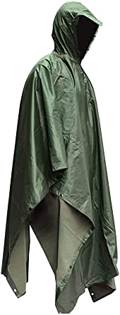 HOW'ON Military Multifunction Realtree Camouflage Waterproof Rain Poncho Adults(Gift Emergency Blanket)