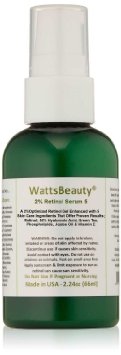 Watts Beauty 2 Retinol Serum - Hyaluronic Acid Gel Blend - No Parabens - Made in the USA - Perfect for Dull Skin Aging Skin Wrinkles Large Pores Oily Skin Acne Prone Skin and Much More - 98 Natural  72 Organic - 2oz