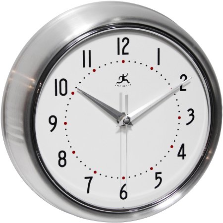 Infinity Instruments Retro 9.5-Inch Wall Clock