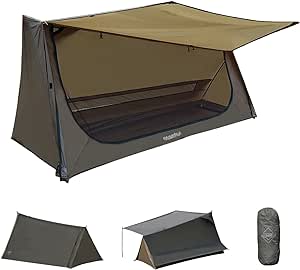 onewind Ultralight Bivy Tent for Single Person, 3 Season Backpacking Tent with Canopy Waterproof Bushcraft Shelter Lightweight Compact 1 Person Tent for Camping Backpacking Hiking Trekking, OD Green