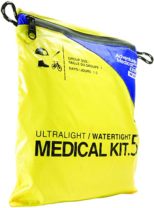 Adventure Medical Kits Ultralight & Watertight 5 Medical Kit 227g Wgt 1-2 people 1-2 days Wound Cleaning Blister Burn Muscle Ache Pain Allergic Reaction Sting relief Watertight Carrybag