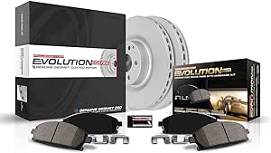 Power Stop CRK5334 Coated Brake Rotor & Ceramic Brake Pads- front