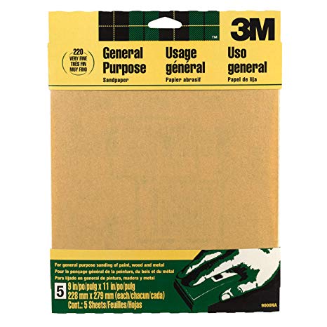3M 9000NA-20-CC Sandpaper Aluminum Obyide, 9-Inch by 11-Inch, Very Fine