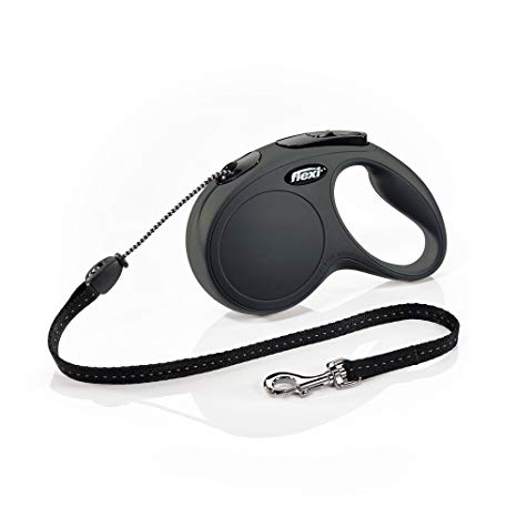 Flexi CL20C5.250.S New Classic Cord Retractable Leash, Black, Medium/16'