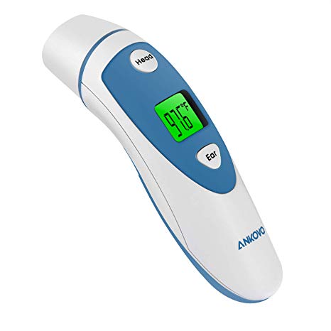 ANKOVO Medical Forehead and Ear Thermometer,Infrared Digital Thermometer Suitable for Baby, Infant, Toddler and Adults with FDA and CE Approved