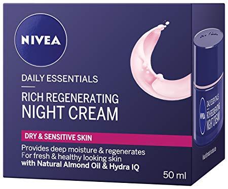 Nivea Rich Face Regenerating Night Cream for Dry to Sensitive Skin 50 ml / 1.6 fl oz