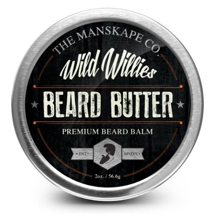 Beard Balm Conditioner For Men - Wild Willies Beard Butter - Amazing Beard Balm with 13 Natural Locally Sourced Ingredients to Condition and Treat Your Beard or Mustache At the Same Time Huge 2oz