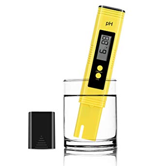Digital PH Meter, UOTO Water Quality Tester 0.01 PH High Accuracy and 0-14 PH Measurement Range, Ideal Water Test Meter for Household Drinking Water, Aquariums, ATC – Yellow