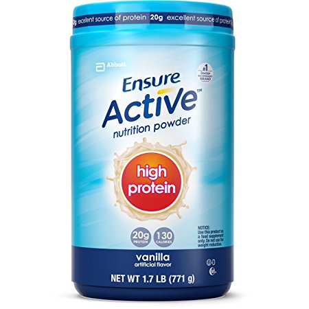 Ensure High Protein Powder, Vanilla, 1.7-Pound, 19 Servings