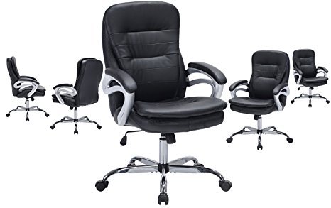 High Back Executive Boss Chair Ergonomic Manager Office Chair with Heavy Duty Double Soft Cushions