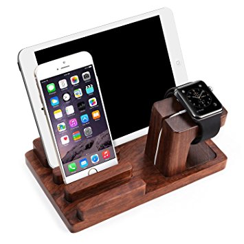 Apple Watch Stand, Splaks Rosewood Charge Dock Holder for Apple Watch & Docking Station Cradle Bracket for iPod iPhone iPad & Other Phones Tablets