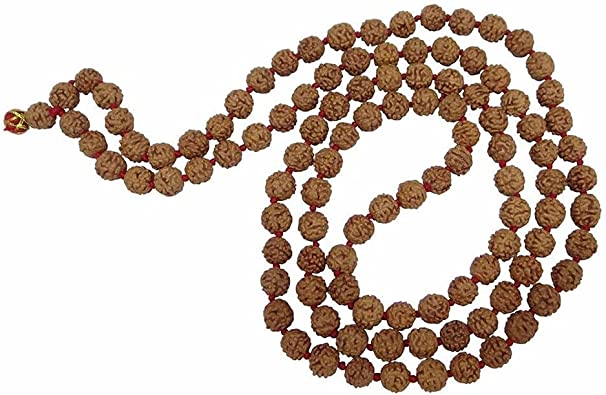 Arihant Gems & Jewels Brown 5 Mukhi Rudraksha Jaap Mala Positive Effect Natural & Certified Astrological 100% Original Rudraksha for Men & Women (108+1 Beads)