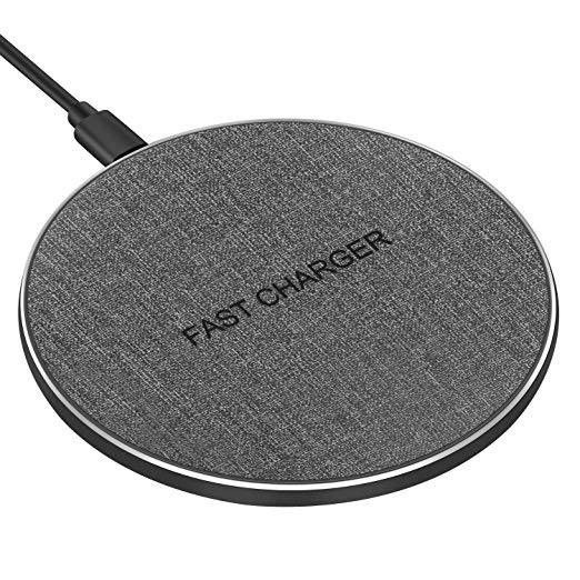 Vasea Fast Wireless Charger,Ultra-Slim 7.5W Wireless Charging Pad Compatible with iPhone Series,10W Compatible with Samsung Galaxy/Note Series and More Qi-Enabled Devices (No AC Adapter) - Gray