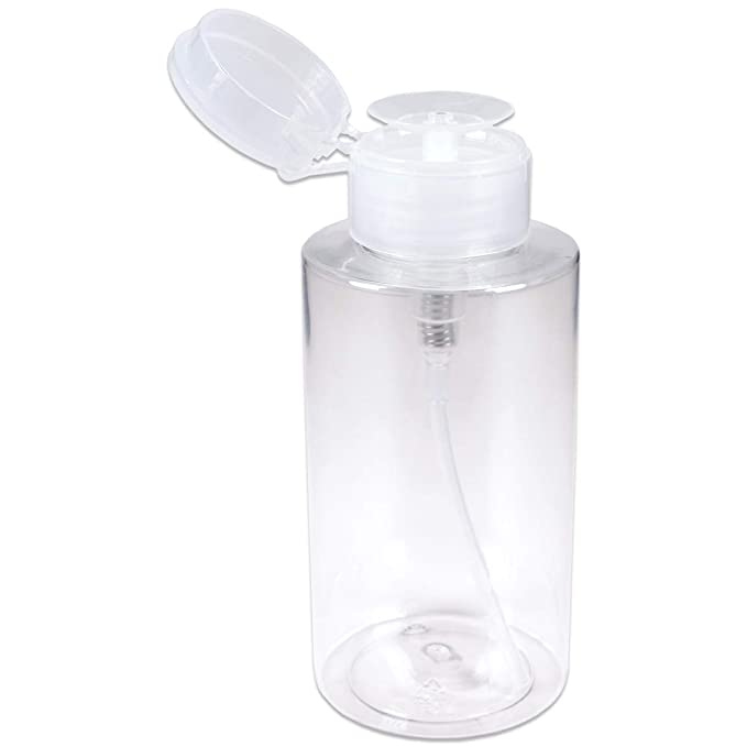 PANA Professional No Wording Labeled Push Down Liquid Pumping Bottle Dispenser (10 oz, CLEAR)