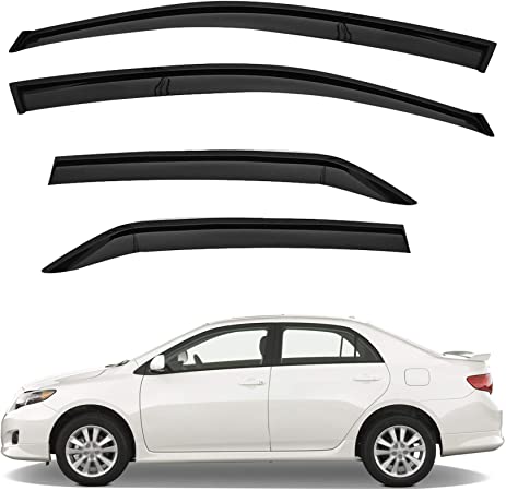 munirater Smoke Side Window Visors Rain Guard Shade Deflector Replacement for 2009-2013 Toyota Corolla