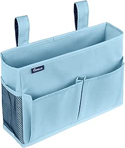 Surblue Bedside Caddy Hanging Organizer Bedside Storage Bag for Bunk and Hospital Beds (Small, Skyblue)