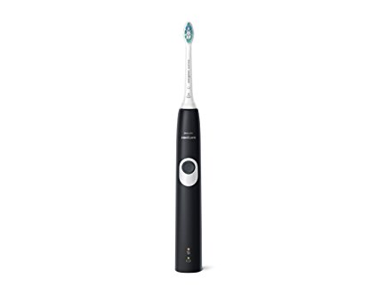 Philips Sonicare ProtectiveClean 4100 Plaque Control, Rechargeable electric toothbrush with pressure sensor, Black White HX6810/50