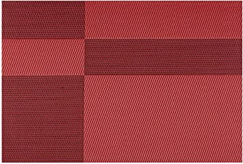 Kraftware The EveryTable Collection Rectangular Placemat (Set of 12), 18" x 12", Red/Black Twill