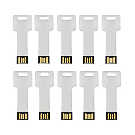 KOOTION 3 Pack 32G Metal Key USB Flash Drive Silver Key Shaped Memory Stick USB 2.0