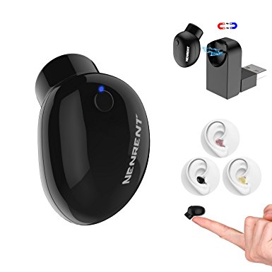 EZ Generation Bluetooth Headset-Smallest Mini Invisible V4.1 Wireless Earbuds Earpieces Headphones Earphones with Mic Hands-Free Call for iPhone iPad Samsung Galaxy LG HTC and Other Smartphones-Black