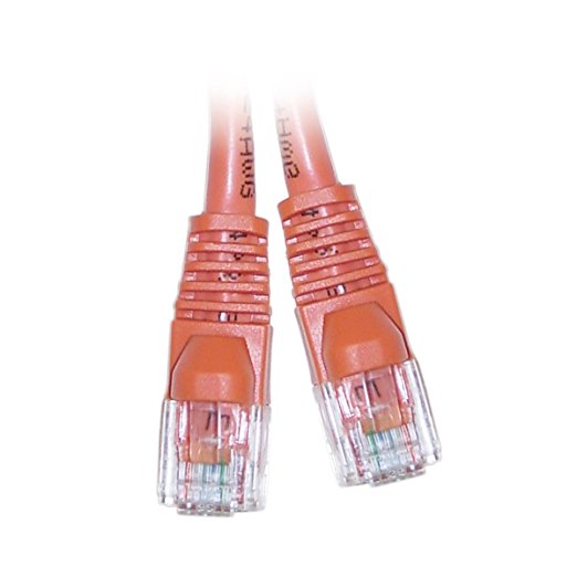 C&E CAT5E 350MHz 7-Feet UTP Crossover Cable with Molded Boot, Orange (CNE69722)