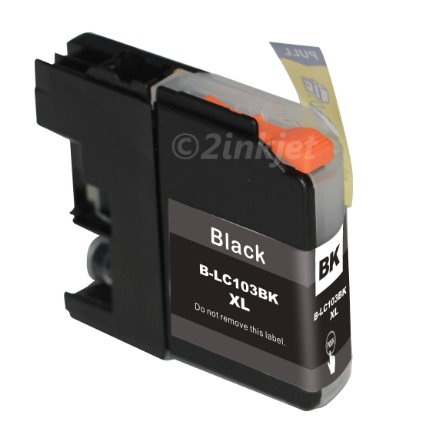 2inkjet© LC103 LC-103 Black Compatible Ink Cartridge for MFC-J245, MFC-J285DW, MFC-J4310DW, MFC-J4410DW, MFC-J450DW, MFC-J4510DW, MFC-J4610DW, MFC-J470DW, MFC-J4710DW, MFC-J475DW, MFC-J650DW, MFC-J6920DW, MFC-J870DW, MFC-J875DW