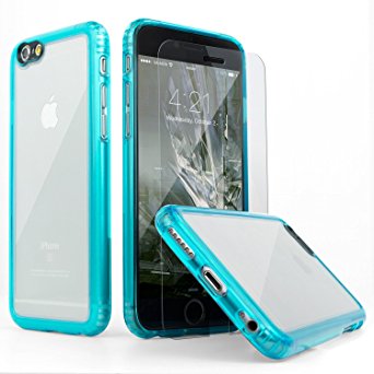 iPhone 6 Case, SaharaCase Teal Clear With [Tempered Glass Screen Protector] Fits Apple iPhone 6s & 6 [Shock-Absorbing Bumper] Anti-Scratch Back [Camera Image Enhancing Technology] Oasis Clear