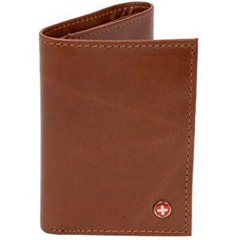 Alpine Swiss Men's Genuine Leather Trifold Wallet