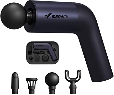 Merach Percussive Therapy Massage Gun Deep Tissue Massage Gun Portable Professional Body Muscle Massager Device for Relaxation