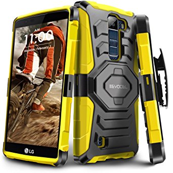Evocel® LG K10 [New Generation] Rugged Holster Dual Layer Case [Kickstand][Belt Swivel Clip] For LG K10 - Retail Packaging, Yellow (EVO-LGK10-XX15)