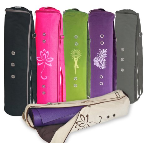 Large Yoga Mat Bag by Gecko Active - The Original SMART YOGA BAG - Better By Design. Fits Most Large Yoga Mats - 3 Storage Pockets - Easy Access Zipper - Dual Air-flow - 6 Colors