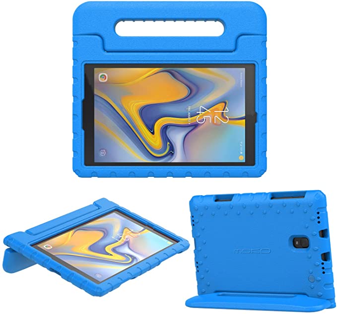 MoKo Case Fit Samsung Galaxy Tab A 10.5 2018 SM-T590 / T595 / T597, EVA Kids Shock Proof Convertible Handle Light Weight Protective Cover Compatible Galaxy Tab A 10.5 Inch 2018 Tablet - Blue