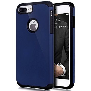 iPhone 7 Plus Case Shockproof,ikasus Hybrid Heavy Duty Shockproof Full-body Dirtproof Soft Silicone & Hard PC Dual Layer Non-slip Grip Protection Bumper Case Cover for Apple iPhone 7 Plus 5.5" - Blue