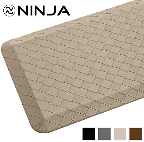 Ninja Brand Premium Anti-Fatigue Comfort Mat, 20x32 Inch, Ergonomically Engineered, Extra Support Floor Pad, Phthalate Free, Commercial Grade, for Kitchen, Gaming, Office Standing Desk Mats, Beige