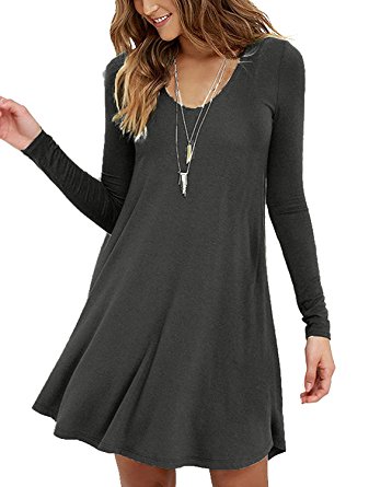 Viishow Women's Summer Sleeveless Casual Swing Simple T-Shirt Loose Dress