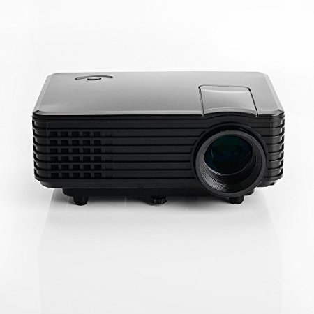 SoldCrazy Mini RD805 800 Lumens Portable Multimedia Projector 800*480 Native Resolution 4 inches LCD TFT display for Home Video Movice Theater and Party (Black)