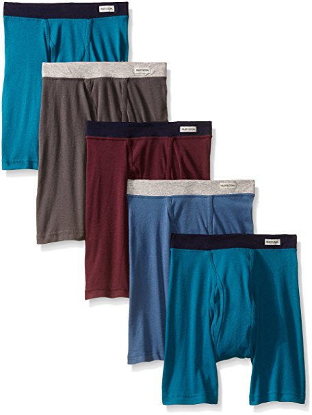 Fruit of the Loom Men`s 5pk Soft Covered Waistband Boxer Briefs