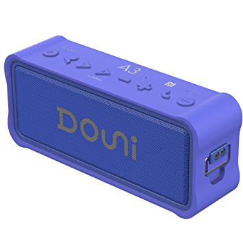 Douni A3 Portable Wireless Outdoor Bluetooth Waterproof Speaker IPX7 Water Resistant Dustproof 20W Shower Speaker ,Built-in Mic,DSP Enhanced Bass ,TF Card,Power Bank NFC Long Playing Time (Blue)