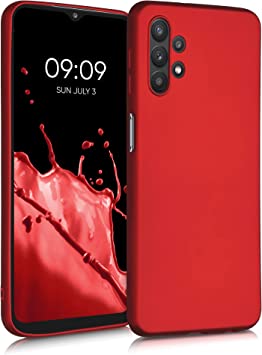 kwmobile Carcasa Compatible con Samsung Galaxy A32 5G - Funda de Silicona para móvil - Cover Trasero en Rojo Oscuro Metalizado