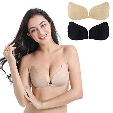 Aruny Strapless Bra Invisible Adhesive Bra for Women Push Up Invisible Sticky Bra Backless Bra