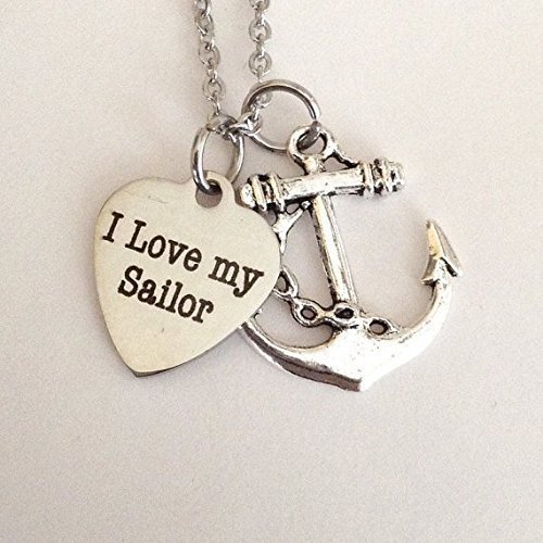 Sailor Wives necklace - I Love My Sailor - petite stainless steel - military wives - navy wife