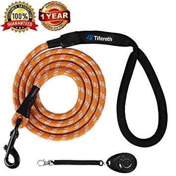 Dog Leashes for Medium and Large Dogs Mountain Climbing Rope Dog Leash 6 ft Long Supports the Strongest Pulling Large and Medium Sized Dogs(Free Dog Training Clicker)