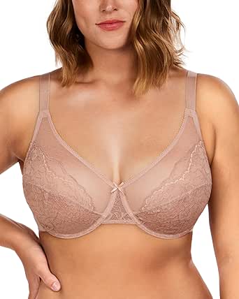 HSIA Minimizer Bras for Women Full Coverage Underwire Bras Plus Size Lifting Lace Bra for Heavy Breast