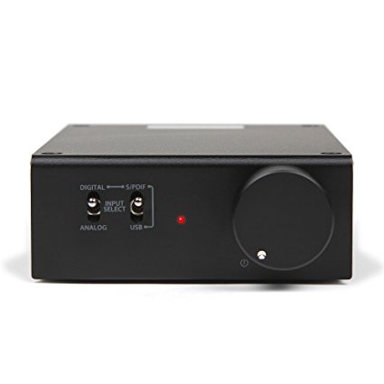 Micca OriGain Compact Stereo Integrated Amplifier and DAC, 50W x 2, 96kHz/24-Bit, USB and Optical S/PDIF (Black)