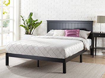 Zinus Wood Cottage Style Platform Bed with Headboard / No Box Spring Needed / Wood Slat Support, Queen