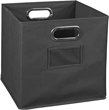 Niche Cheer Home Foldable Fabric Bin Collapsible Cloth Cube Storage Basket, Set Of 1, Grey