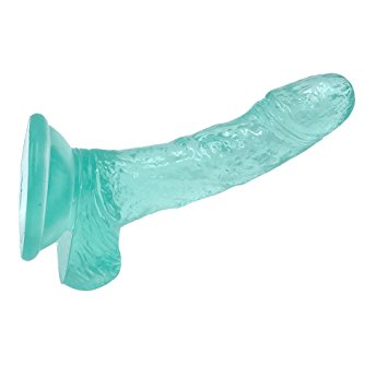 6.3" Realistic Dildo with Strong Suction Cup, Private Packaging (GREEN)