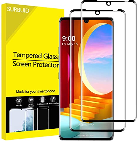 (2 Pack) LG Velvet Screen Protector Tempered Glass, Full Coverage 3D Curved Edge High Definition Anti Scratch 9H Hardness Bubble-Free Case Friendly Screen Protector for LG Velvet 2020 6.8"